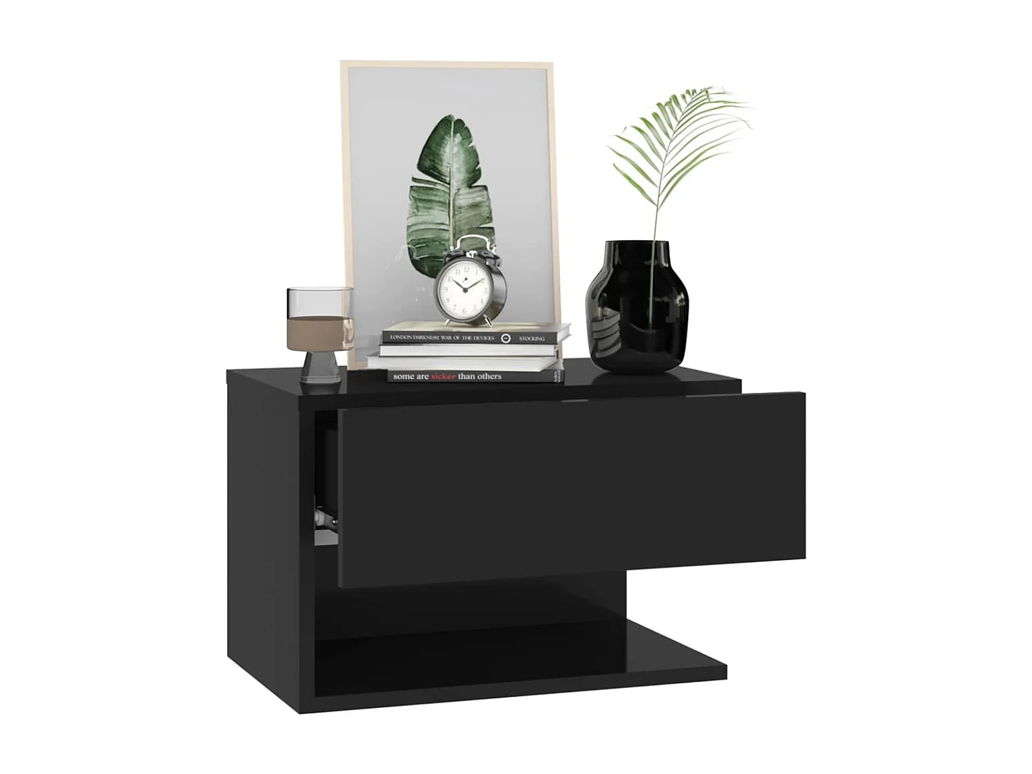 Tables de chevet murales 2 pcs Noir