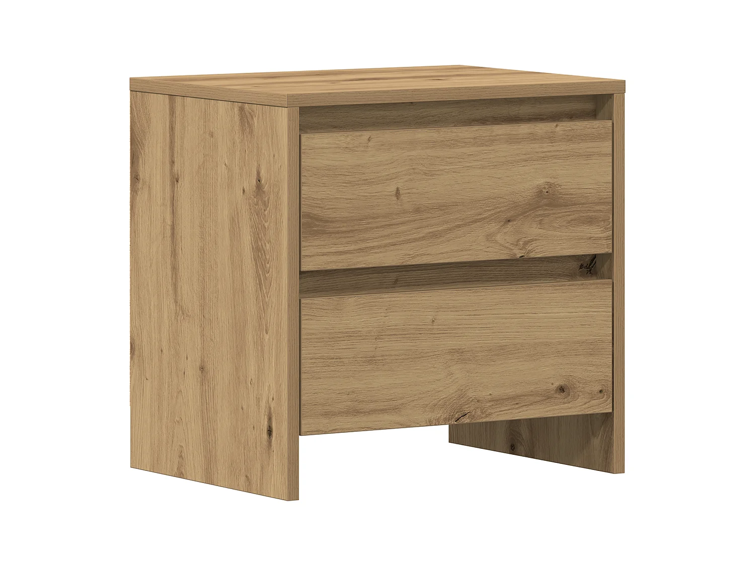 Table de chevet en chêne artisan 45x34x44,5 cm en bois d'ingénierie