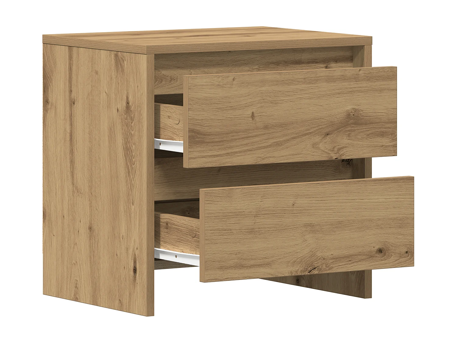 Table de chevet en chêne artisan 45x34x44,5 cm en bois d'ingénierie