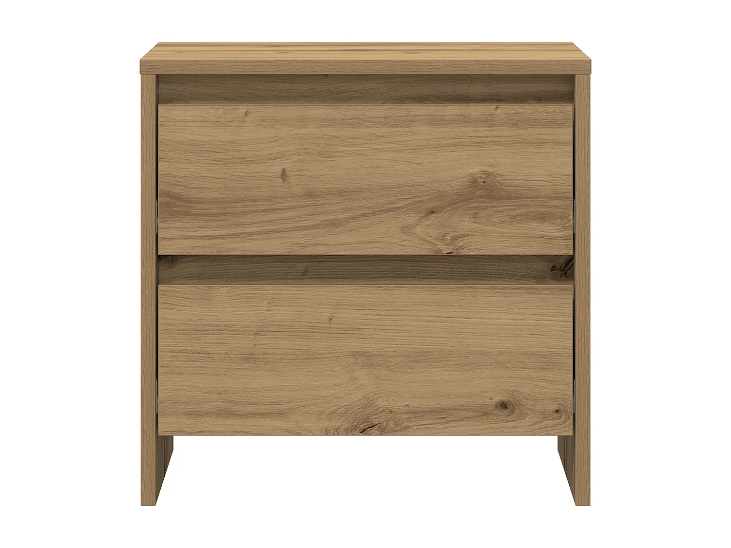 Table de chevet en chêne artisan 45x34x44,5 cm en bois d'ingénierie