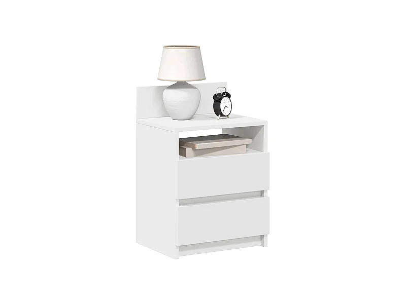 Nachtkastjes 2 stuks met 2 lades wit 40x33x60 cm