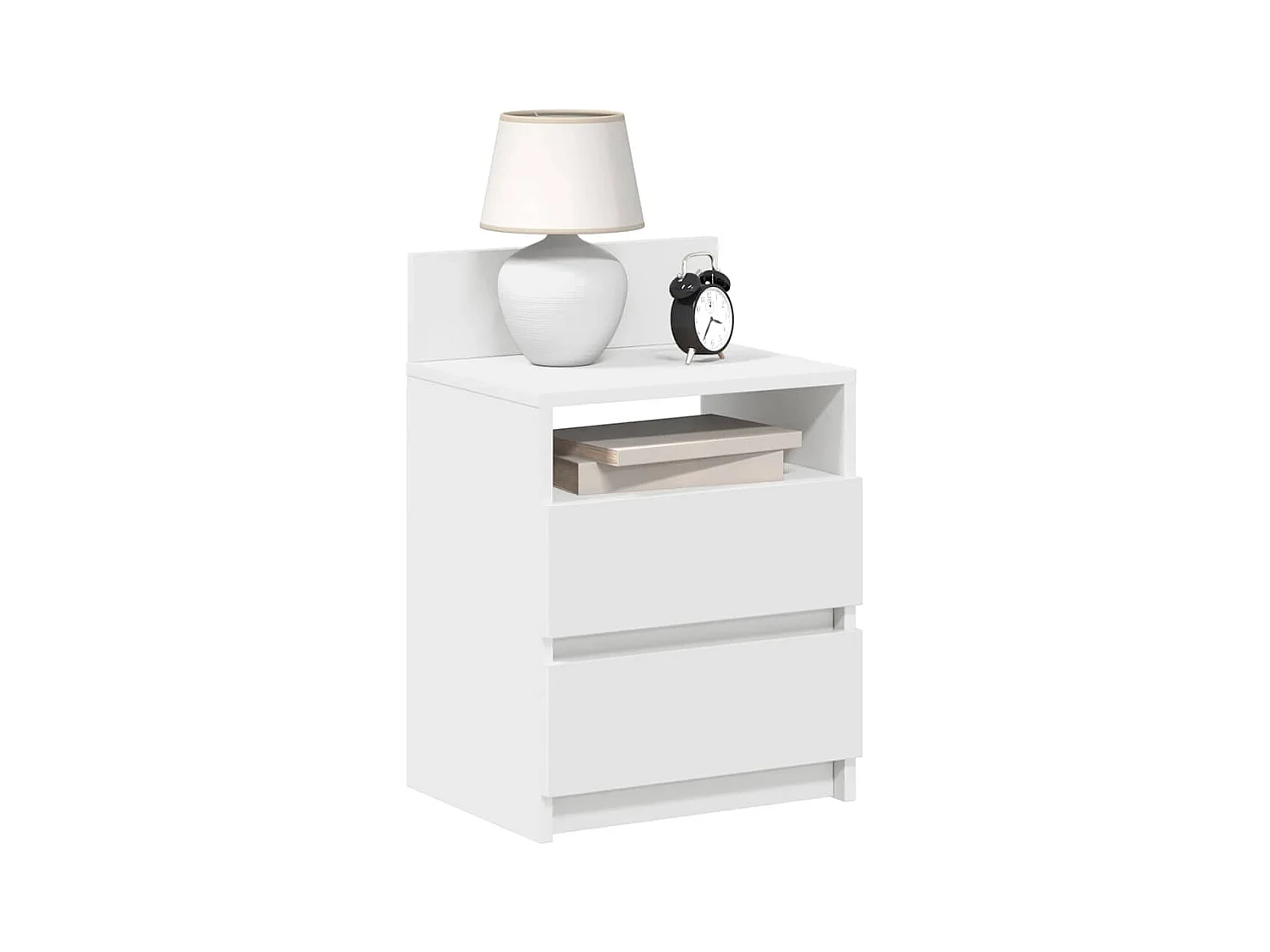 Comodini 2 pezzi con 2 cassetti bianchi 40x33x60 cm