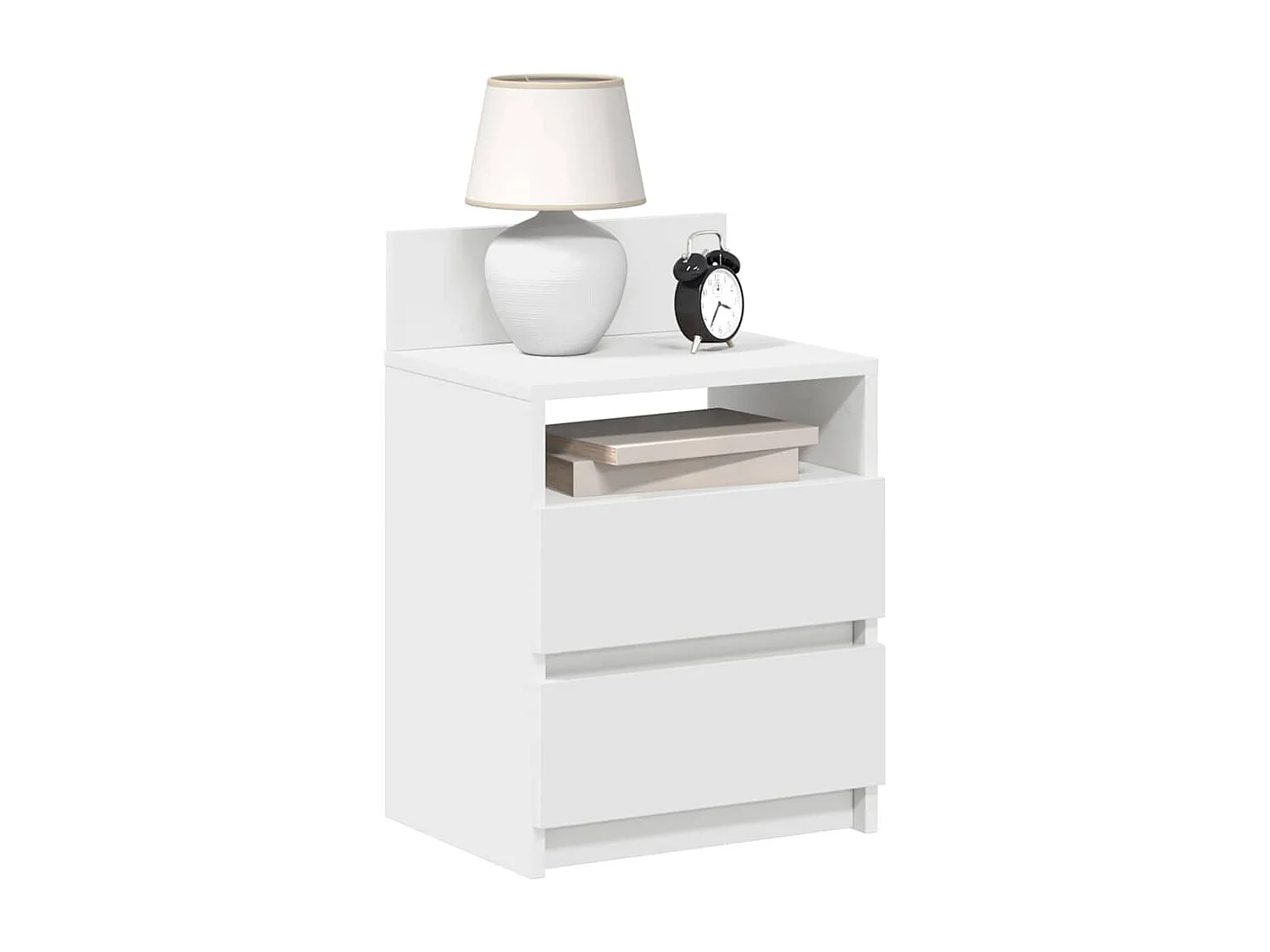 Tables de chevet 2 pcs avec 2 tiroirs blanc 40x33x60 cm