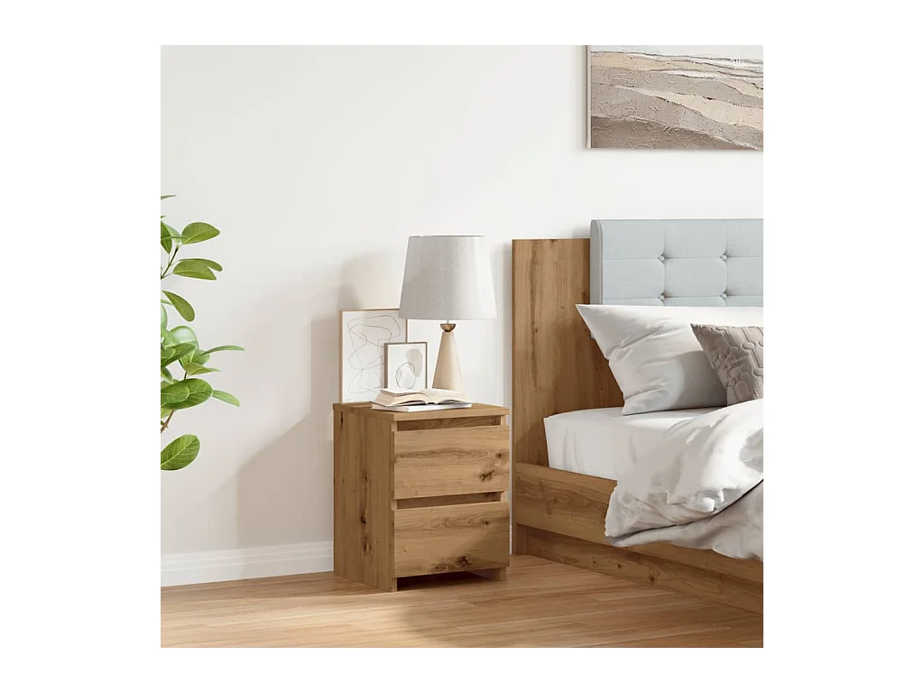 Nachtkastje eiken craft 30x30x40 cm bewerkt hout