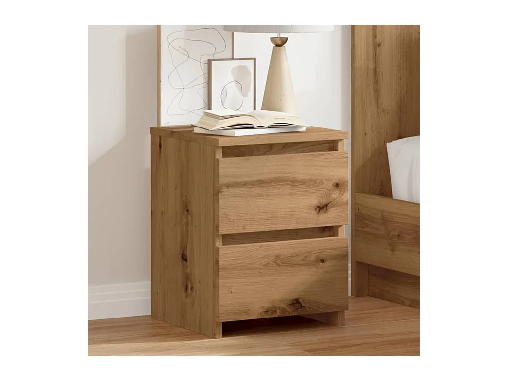 Nachtkastje eiken craft 30x30x40 cm bewerkt hout
