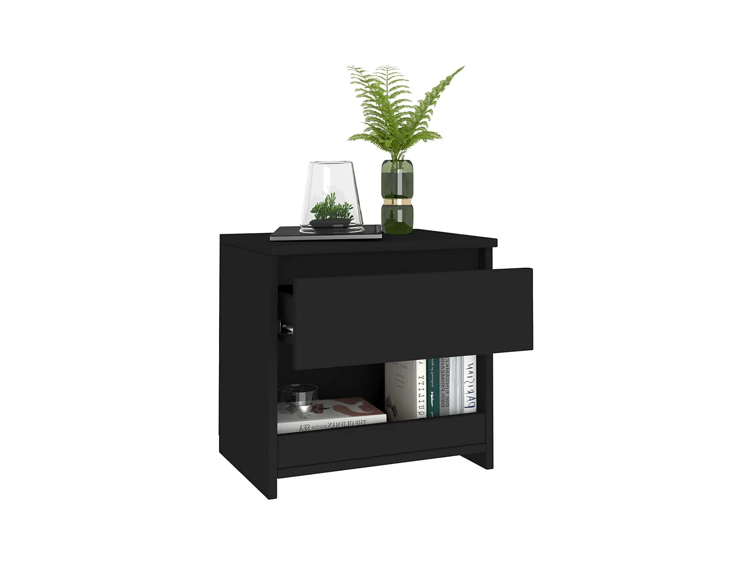 Comodini 2 pz Nero 40x30x39 cm Truciolato