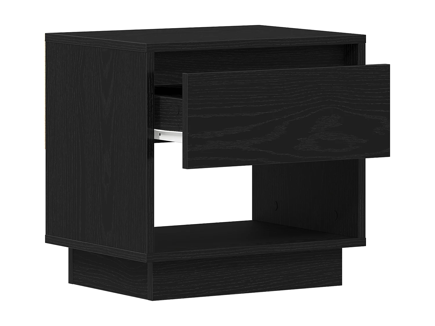 Mesita de noche de roble negro 45x34x48 cm Madera de ingeniería