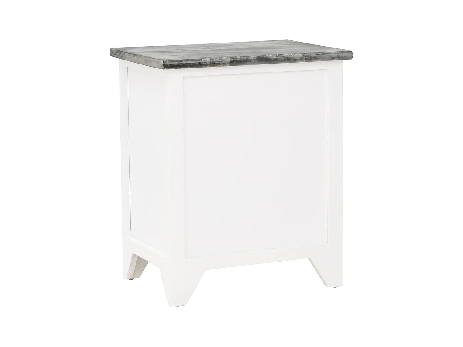 Nachtkastje 2-delig met 2 lades, grijs en wit