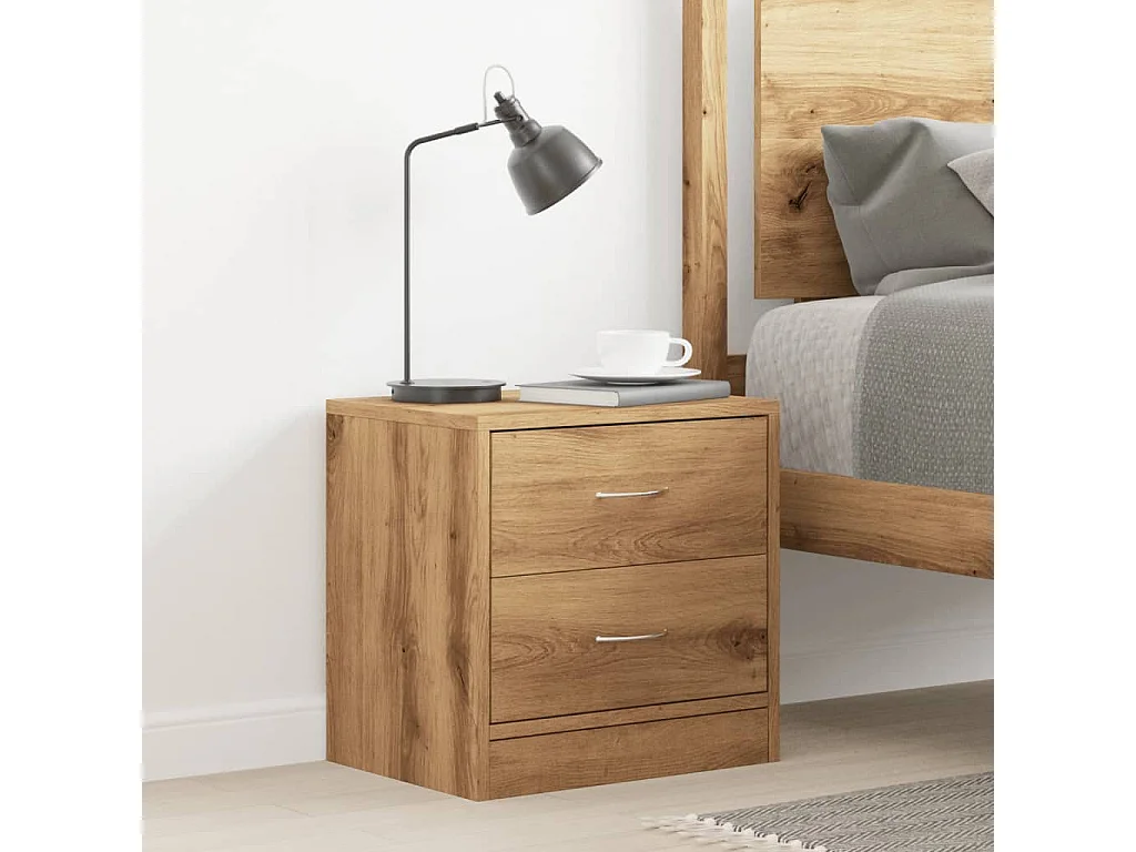 Comodino in rovere artigianale 40x30x40 cm in legno ingegnerizzato