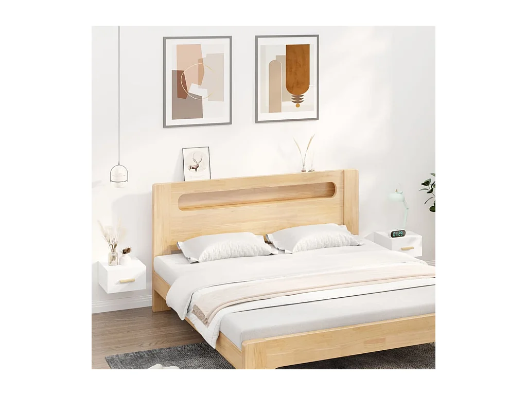 Tables de chevet murales 2 pcs blanc 35x35x20 cm