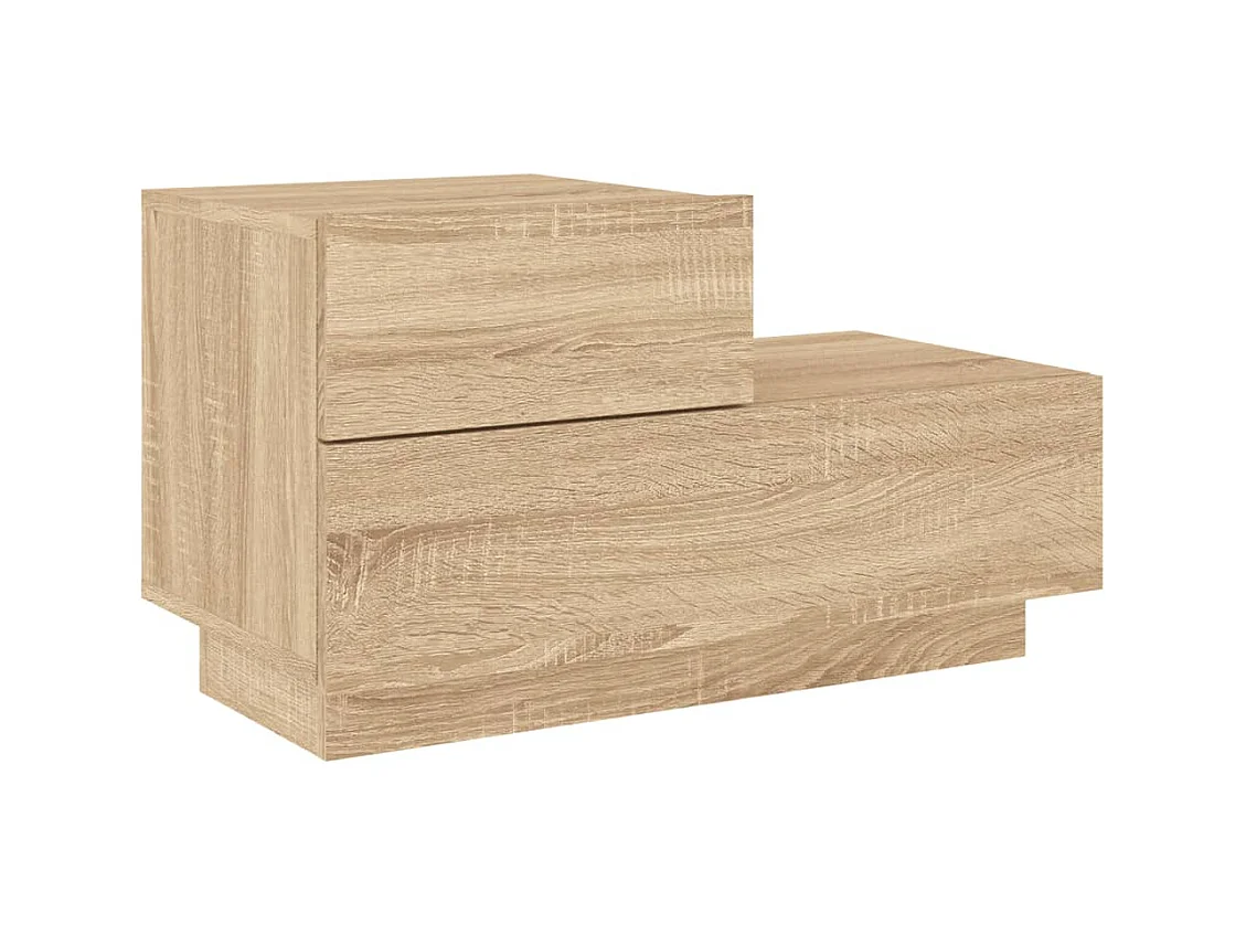 Nachtkastje met LED-verlichting Sonoma eiken 70x36x40,5 cm