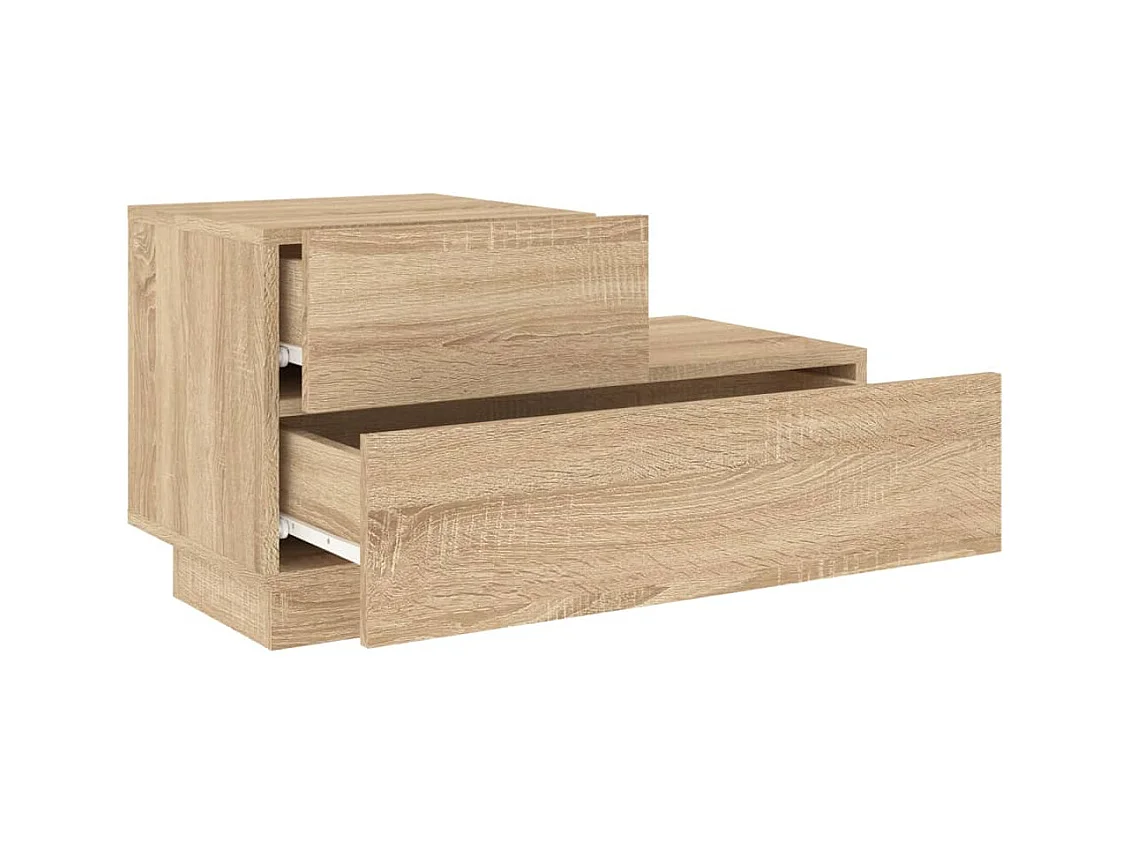 Nachtkastje met LED-verlichting Sonoma eiken 70x36x40,5 cm