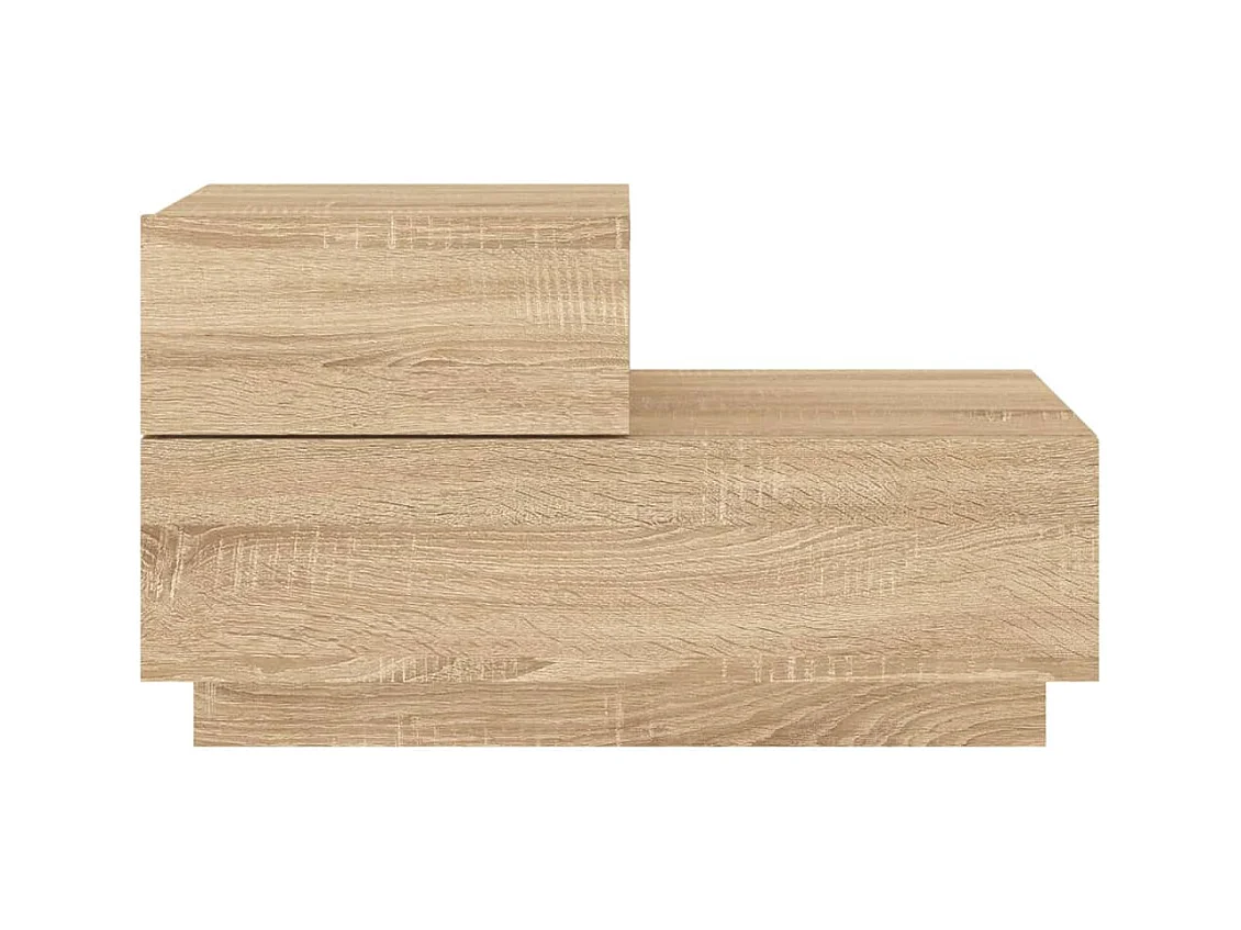 Nachtkastje met LED-verlichting Sonoma eiken 70x36x40,5 cm