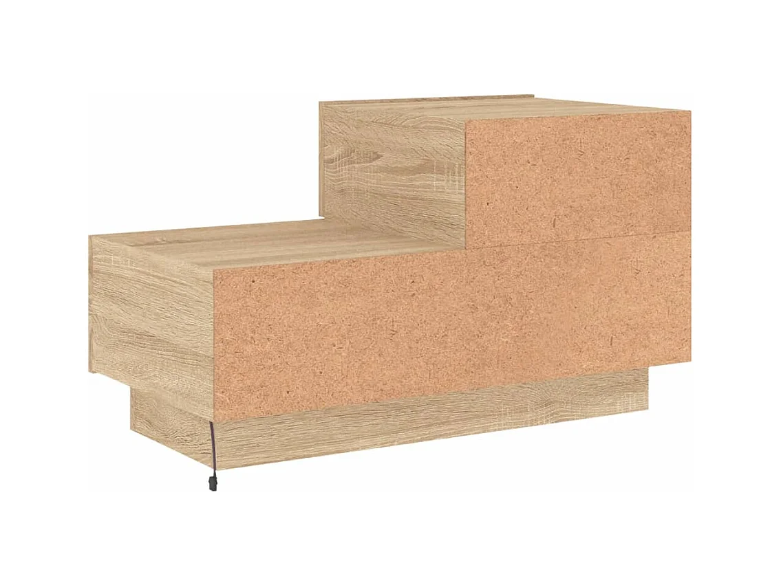 Nachtkastje met LED-verlichting Sonoma eiken 70x36x40,5 cm