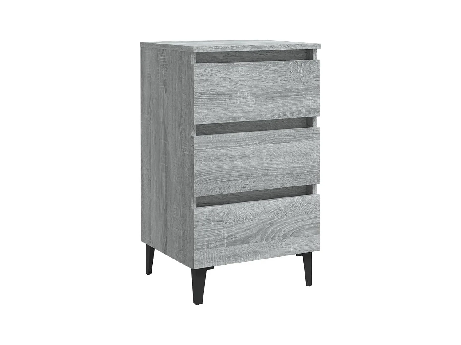 Table de chevet avec pieds en métal Sonoma gris 40x35x69 cm