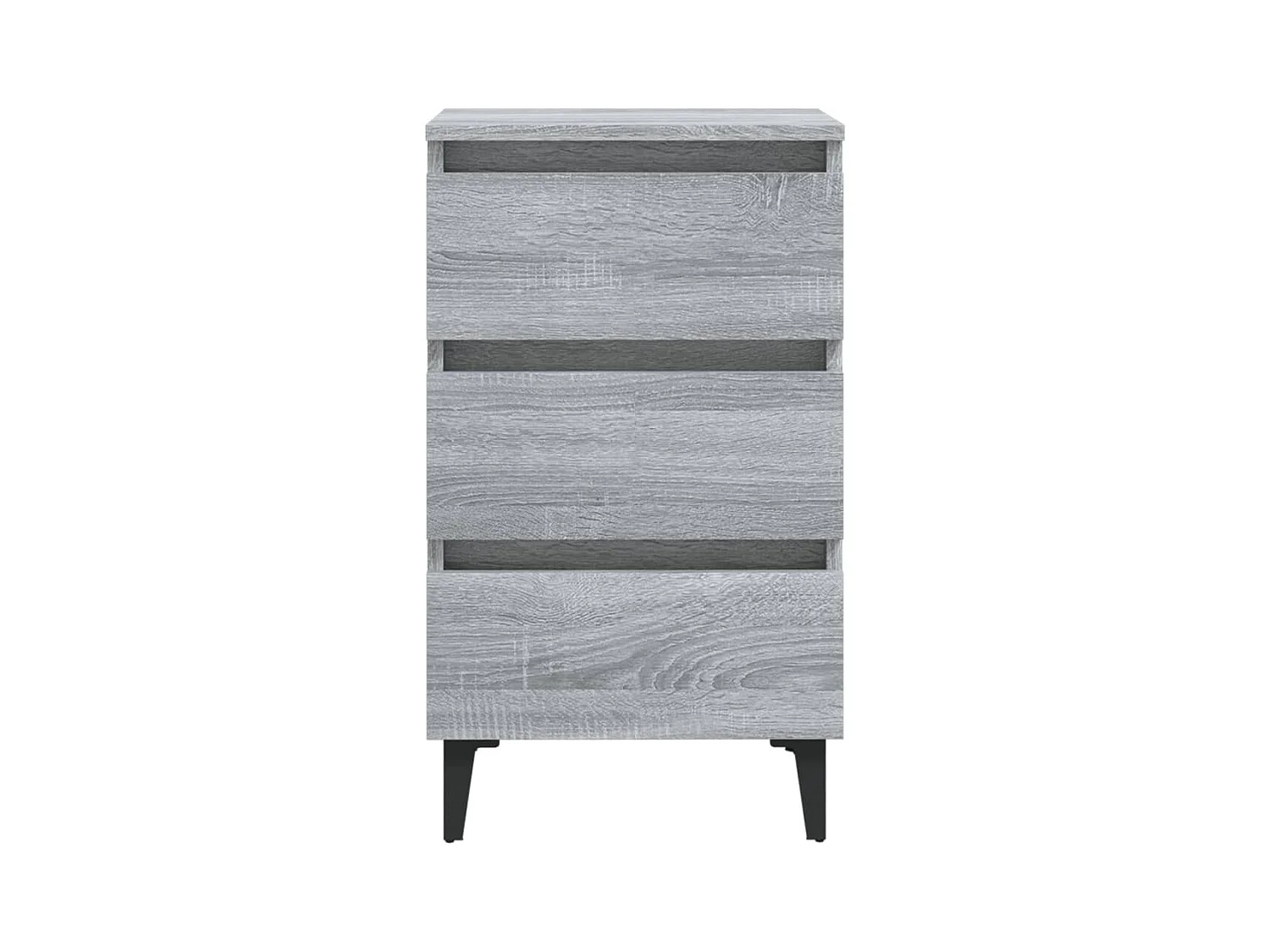 Table de chevet avec pieds en métal Sonoma gris 40x35x69 cm