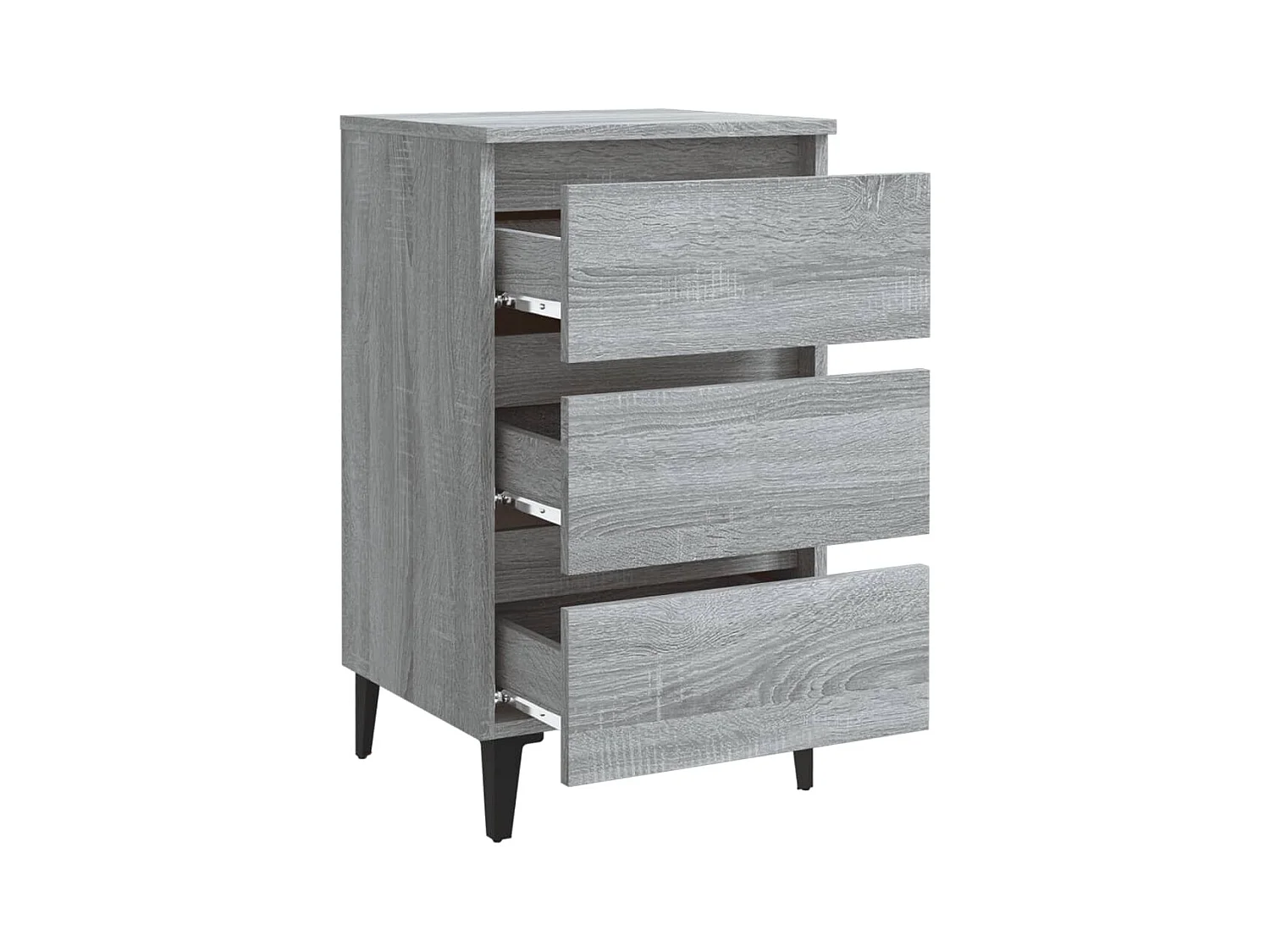 Table de chevet avec pieds en métal Sonoma gris 40x35x69 cm