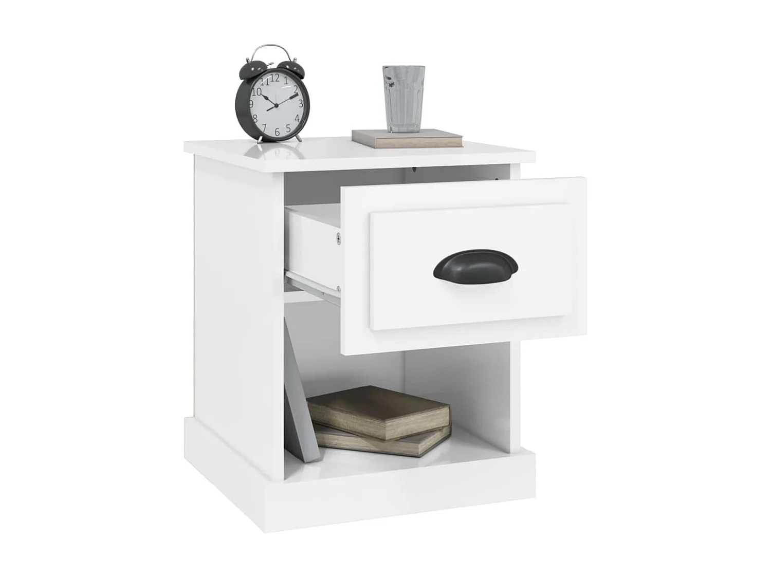 Tables de chevet 2 pcs blanc brillant 39x39x47,5 cm
