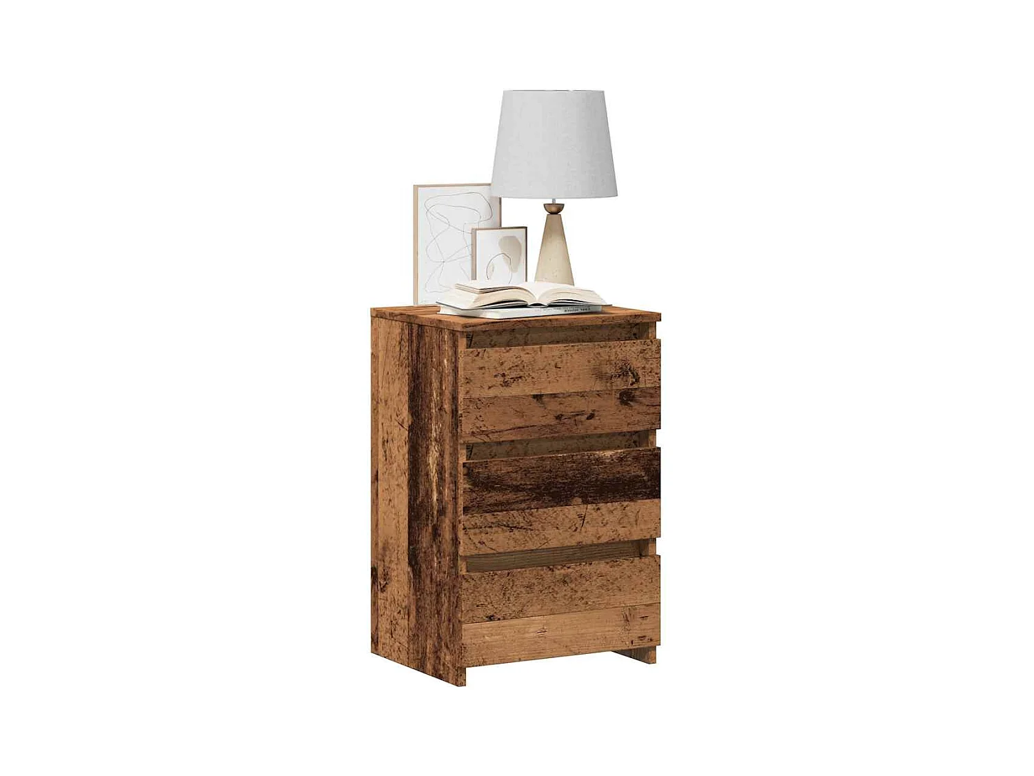 Comodino in legno vecchio 40x35x62,5 cm in legno ingegnerizzato