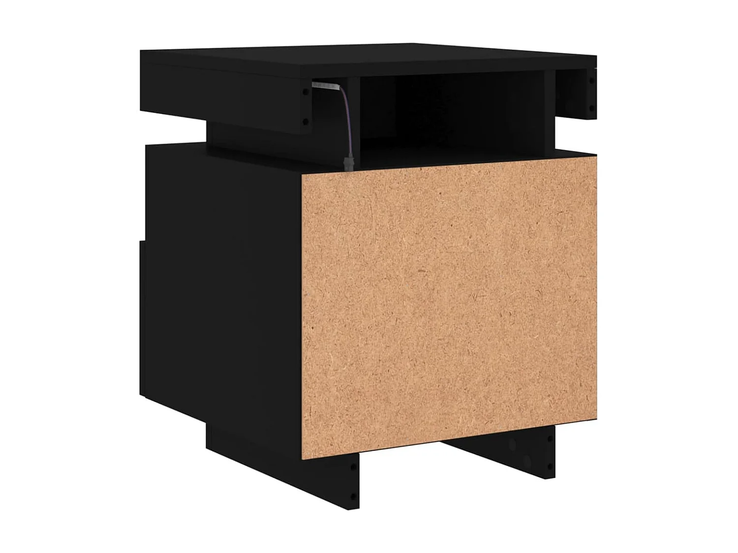 Comodini con luci LED 2 pz neri 40x39x48,5 cm