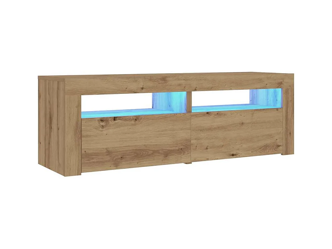Tables de chevet 2 pcs avec LED chêne artisanal 60x35x40 cm