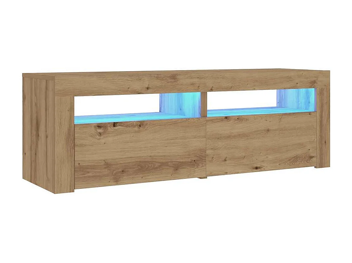Tables de chevet 2 pcs avec LED chêne artisanal 60x35x40 cm