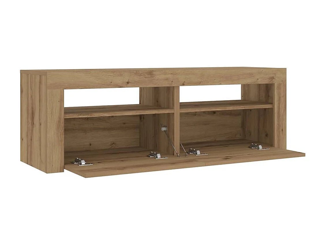 Tables de chevet 2 pcs avec LED chêne artisanal 60x35x40 cm