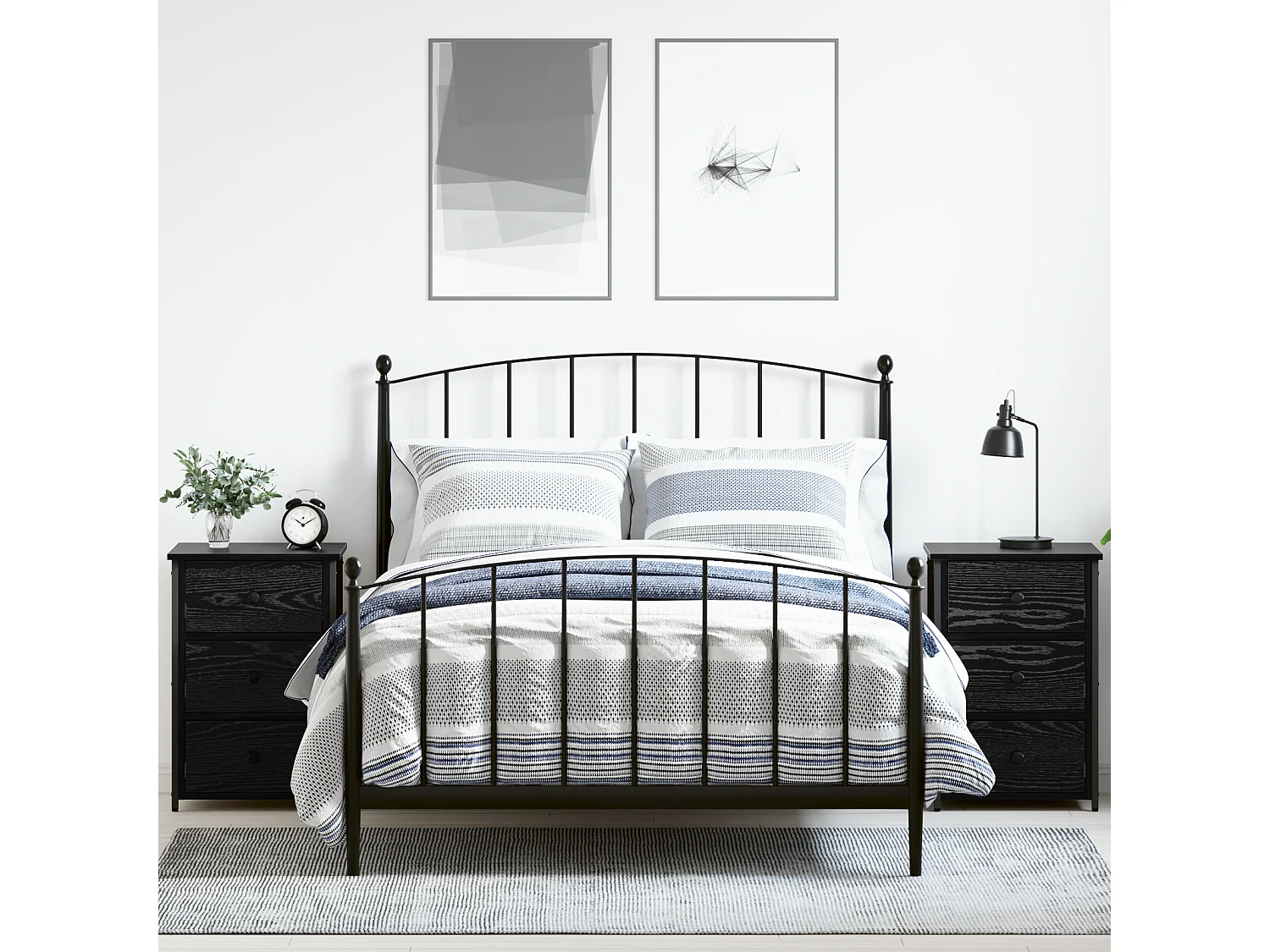 Ensemble de tables de nuit en chêne noir Chêne noir Bois d'ingénierie