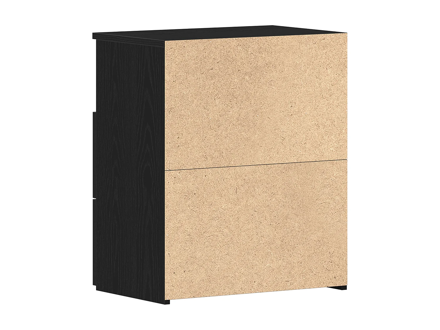 table de nuit noir chêne 50x32x60cm en bois d'ingénierie