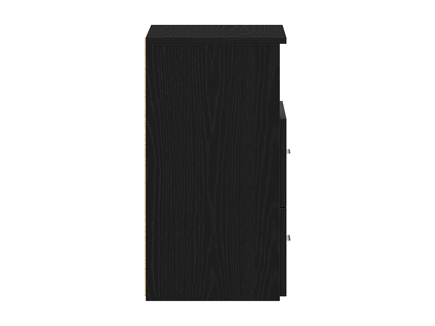 table de nuit noir chêne 50x32x60cm en bois d'ingénierie