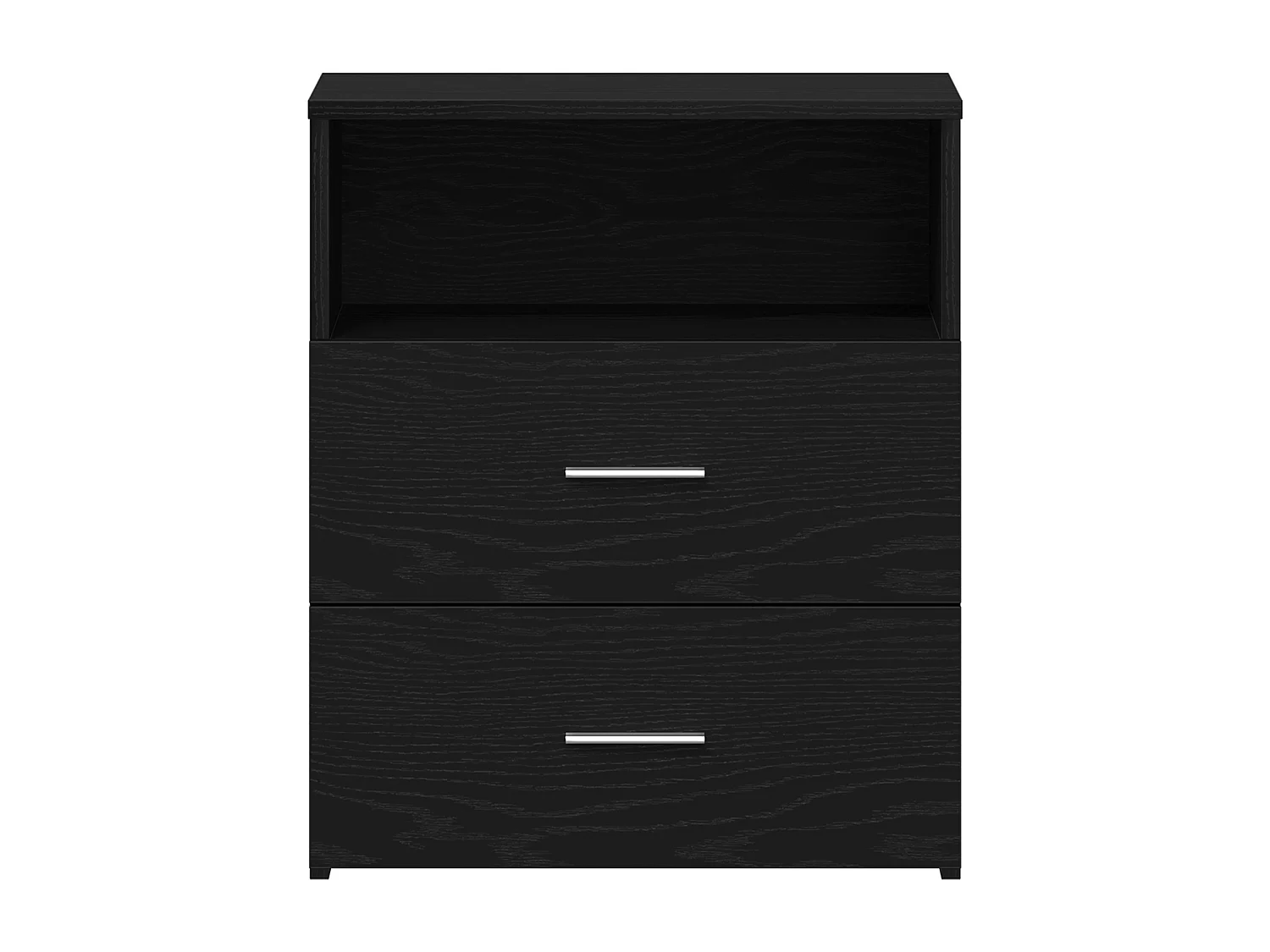 table de nuit noir chêne 50x32x60cm en bois d'ingénierie