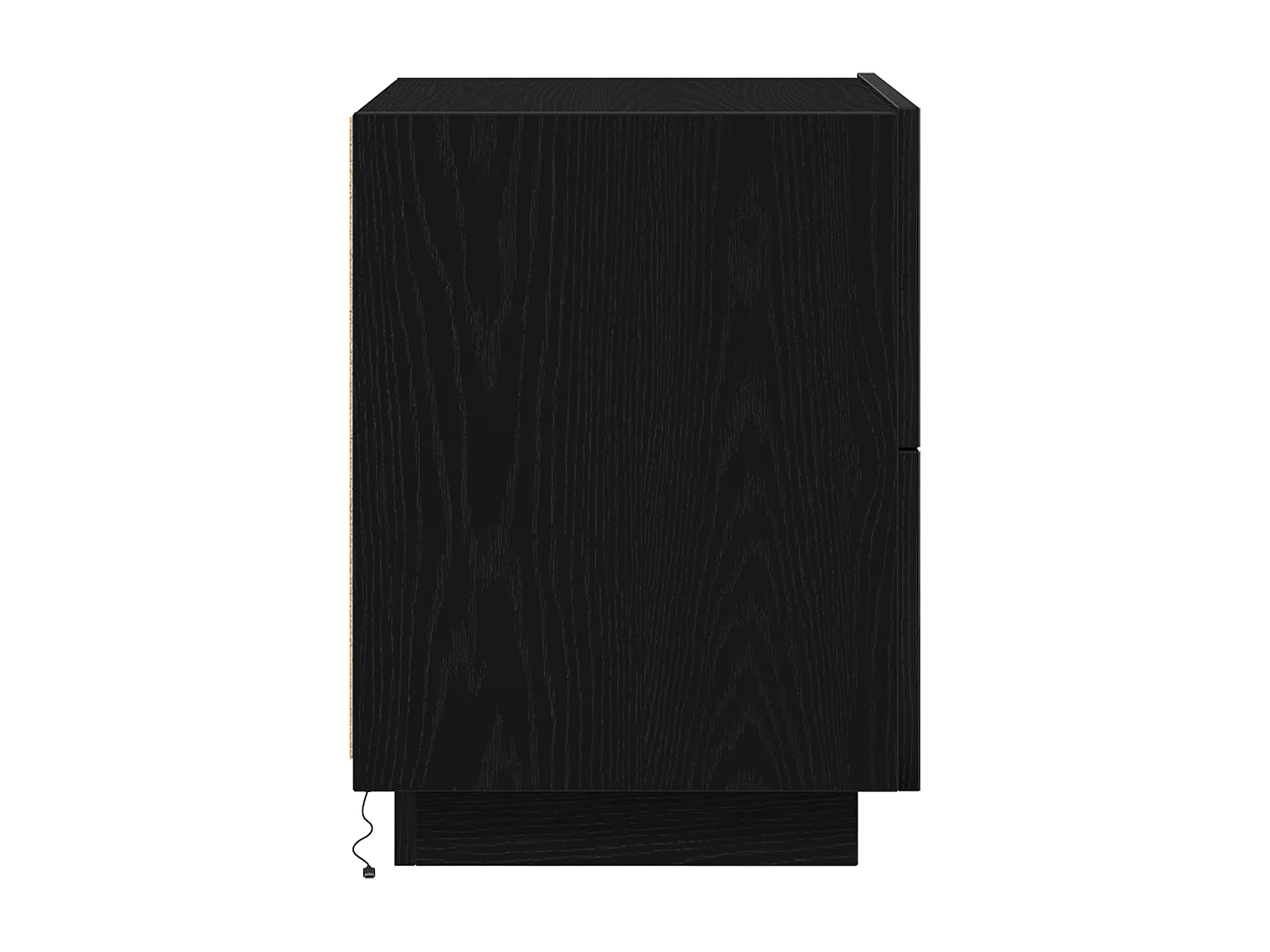 Comodini con luci LED 2 pz Rovere nero 45x40x55 cm