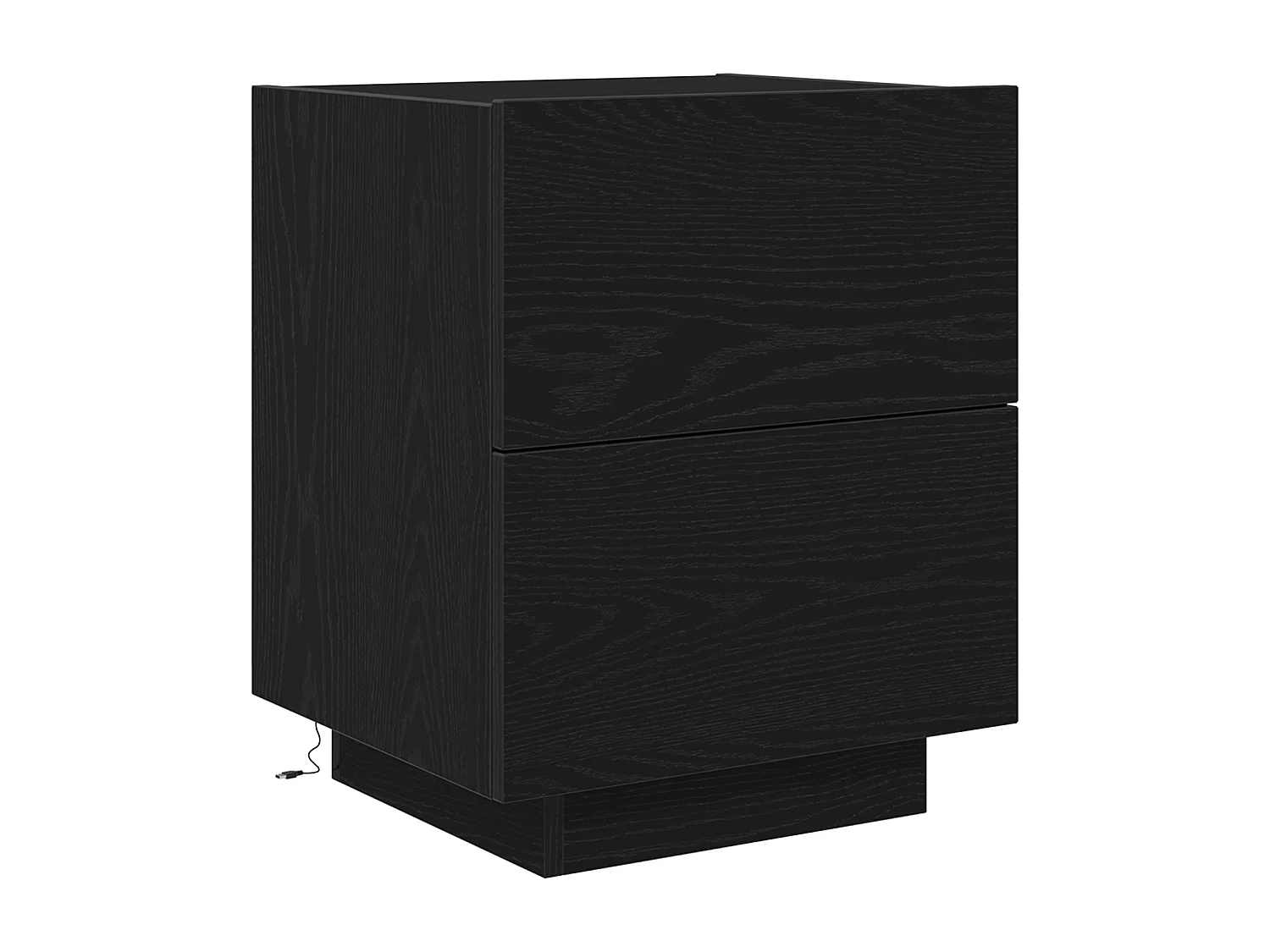 Mesitas de noche con luces LED 2 uds Roble negro 45x40x55 cm