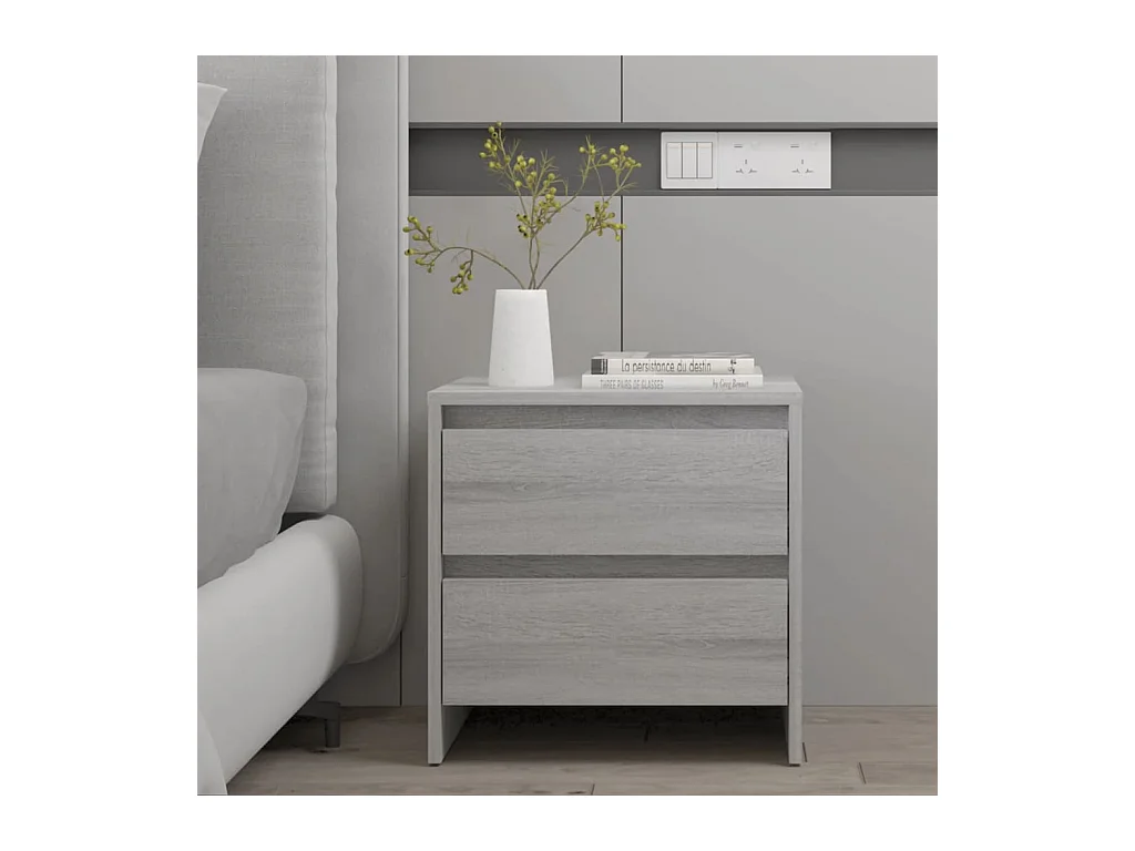 Table de chevet sonoma gris 45x34,5x44,5 cm bois d’ingénierie