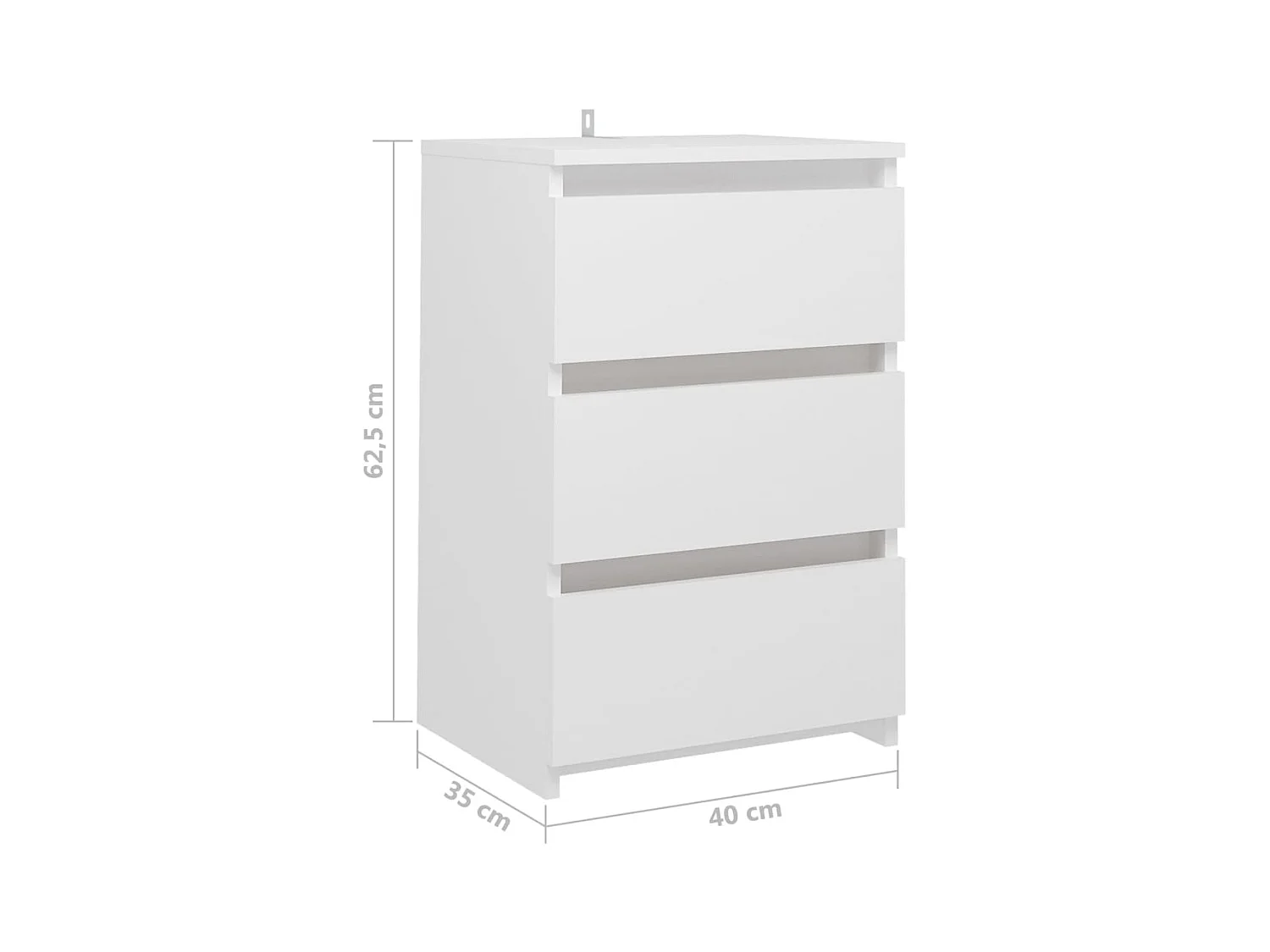 Tables de chevet 2 pcs Blanc 40x35x62,5 cm Aggloméré