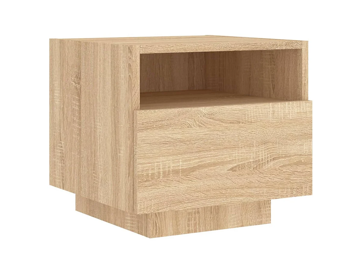 Nachtkastjes met LED-verlichting 2 stuks Sonoma eiken