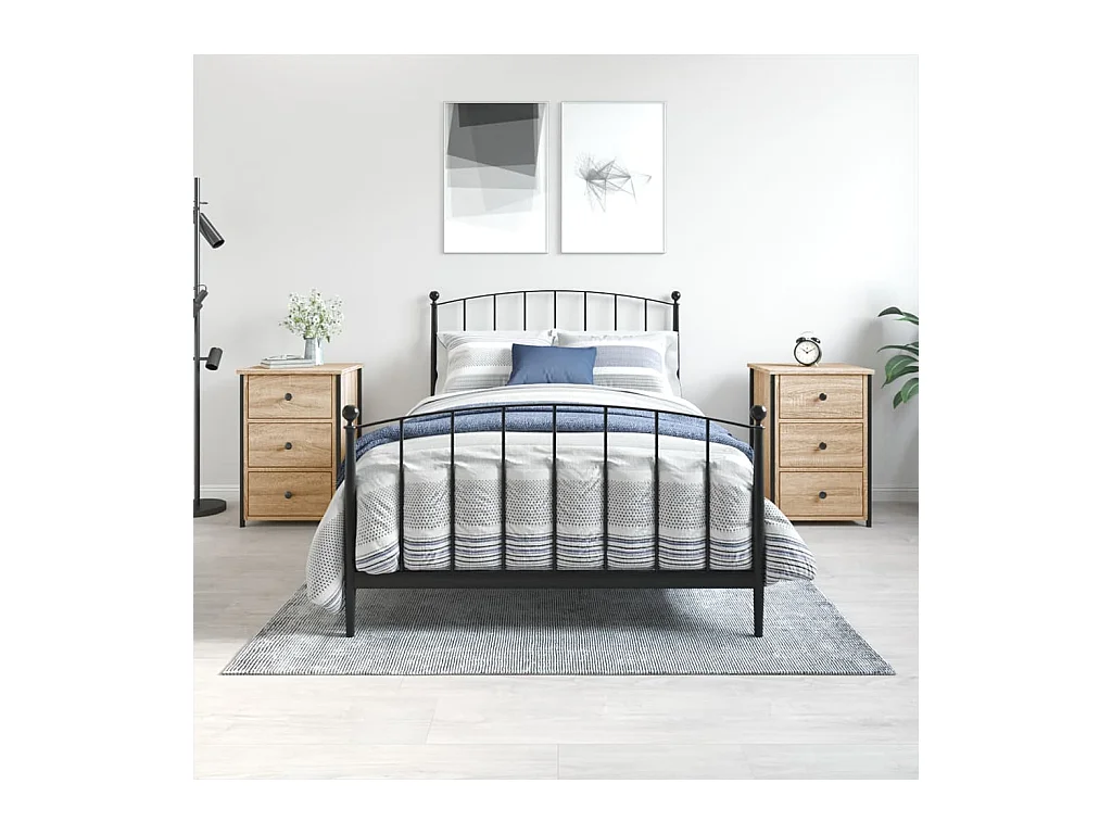Nachtkastjes 2 stuks Sonoma eiken 40x36x60 cm bewerkt hout