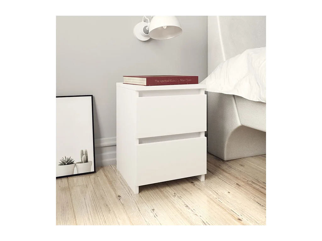 Tables de chevet 2 pcs Blanc 30x30x40 cm Bois d'ingénierie