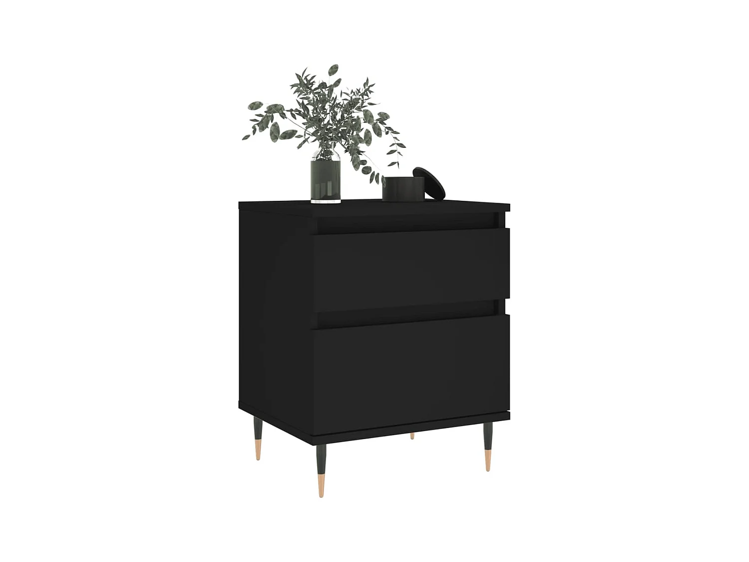 Nachtkastjes 2 stuks zwart 40x35x50 cm bewerkt hout