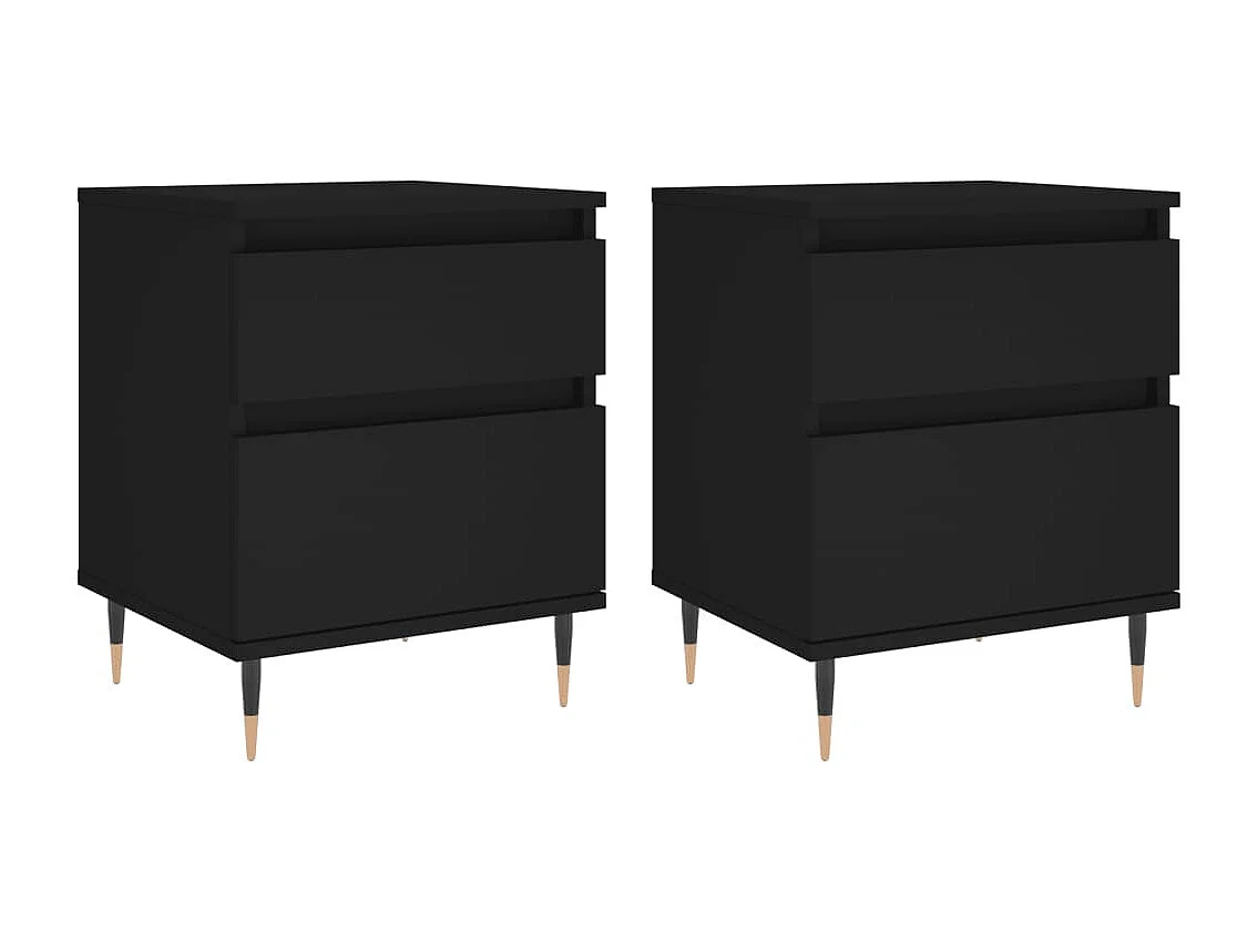 Mesitas de noche 2 piezas negras 40x35x50 cm madera de ingeniería