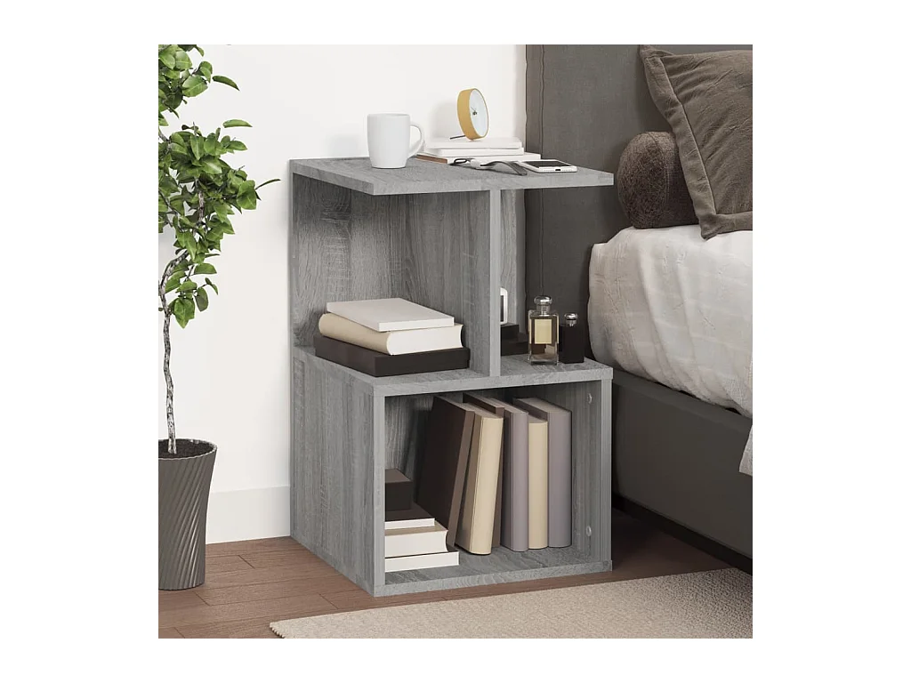 Mesita de noche Sonoma gris 35x35x55 cm Madera de ingeniería