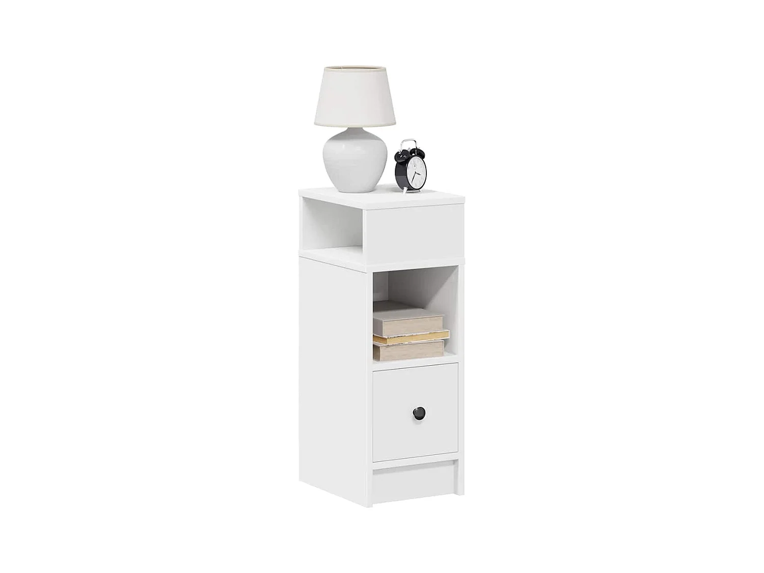 Table de chevet avec tiroir blanc 25x31x66 cm