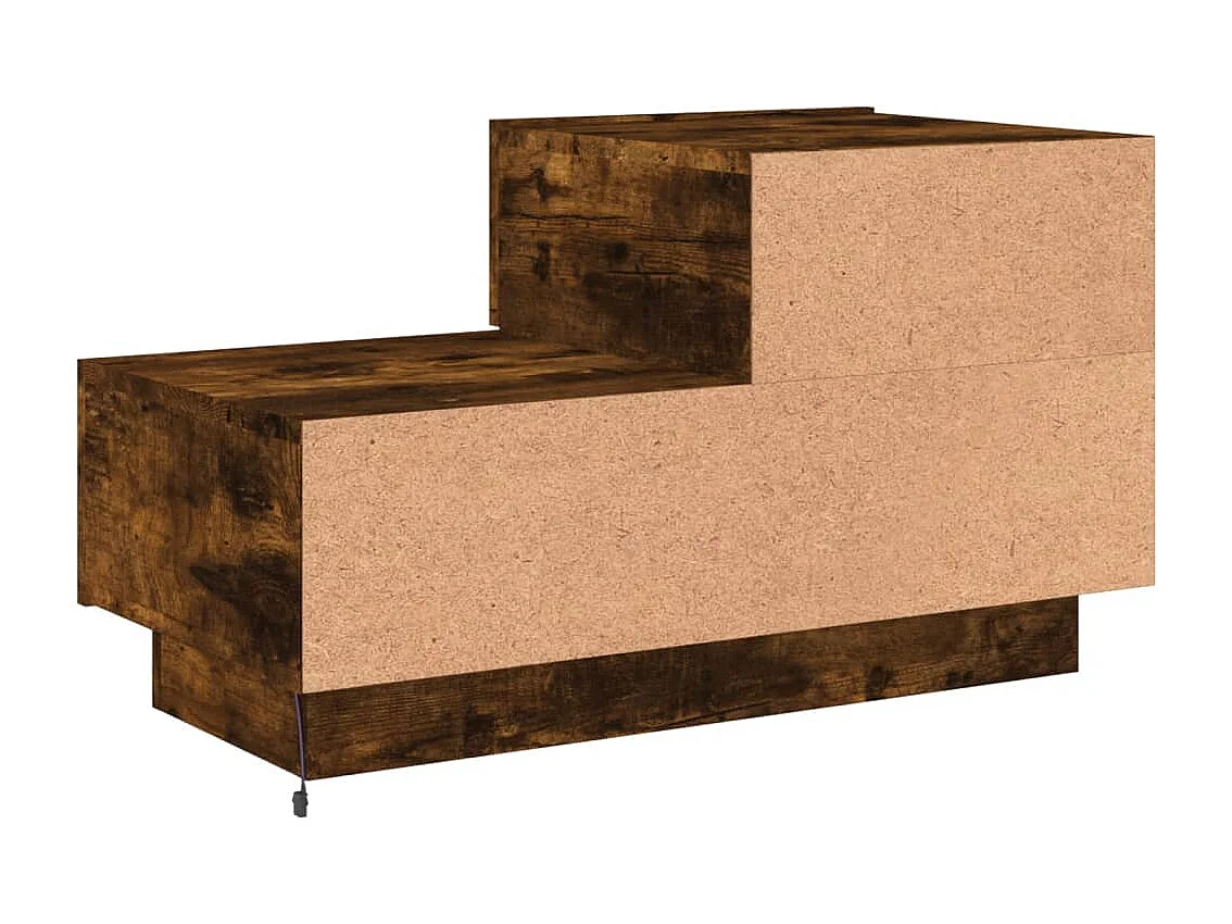 Nachtkastje met LED-verlichting gerookt eikenhout 70x36x40,5 cm