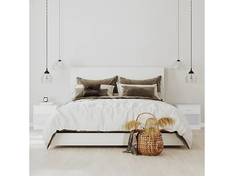 Comodino 2 pezzi con cassetto Bianco