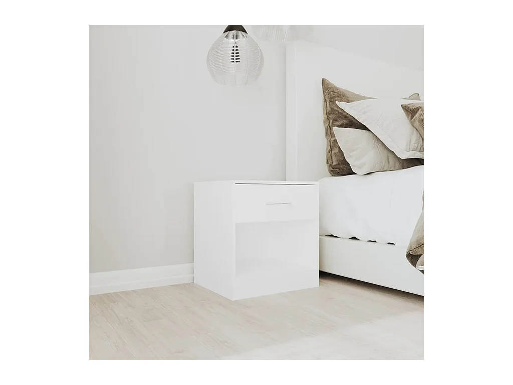 Comodino 2 pezzi con cassetto Bianco