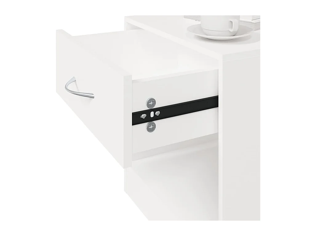 Comodino 2 pezzi con cassetto Bianco