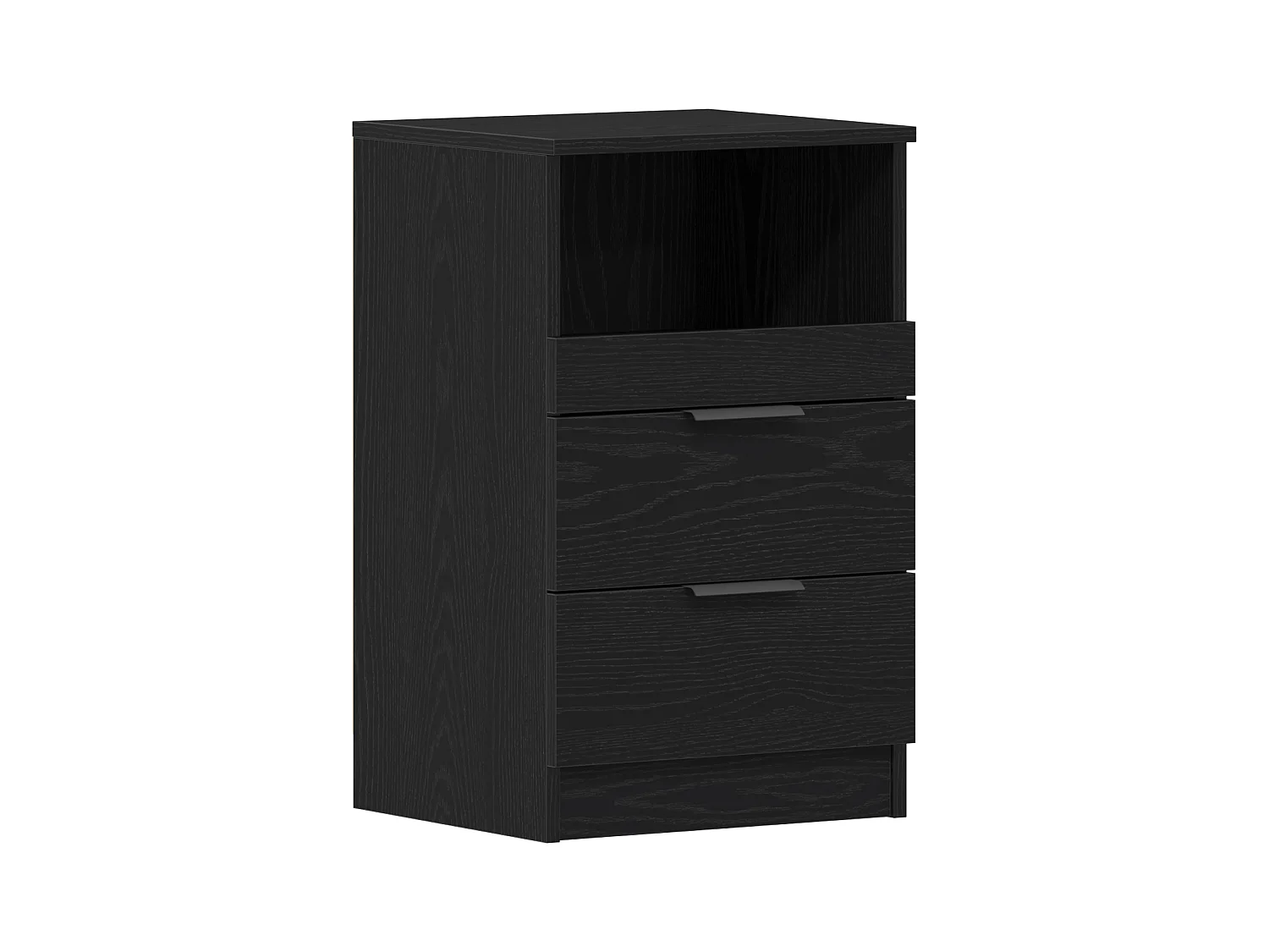 Nachtkastje van zwart eikenhout 40x35x65 cm in bewerkt hout