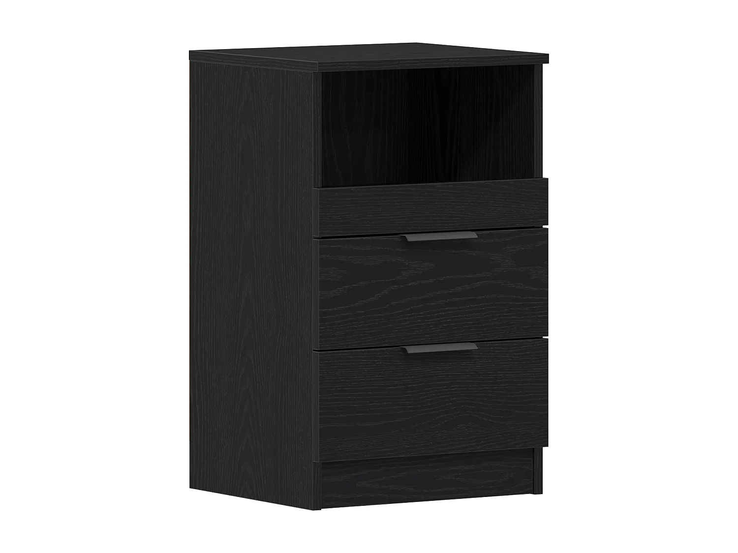 Table de chevet Noir Chêne 40x35x65 cm en bois d'ingénierie