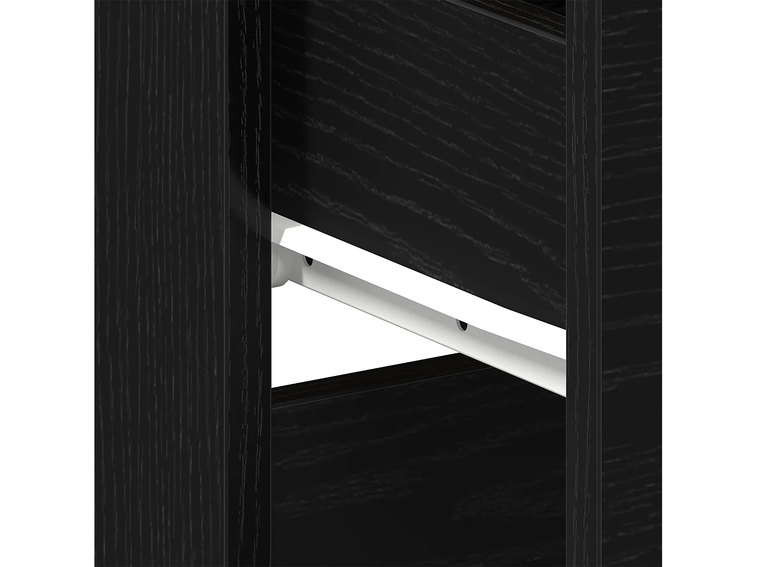 Table de chevet Noir Chêne 40x35x65 cm en bois d'ingénierie