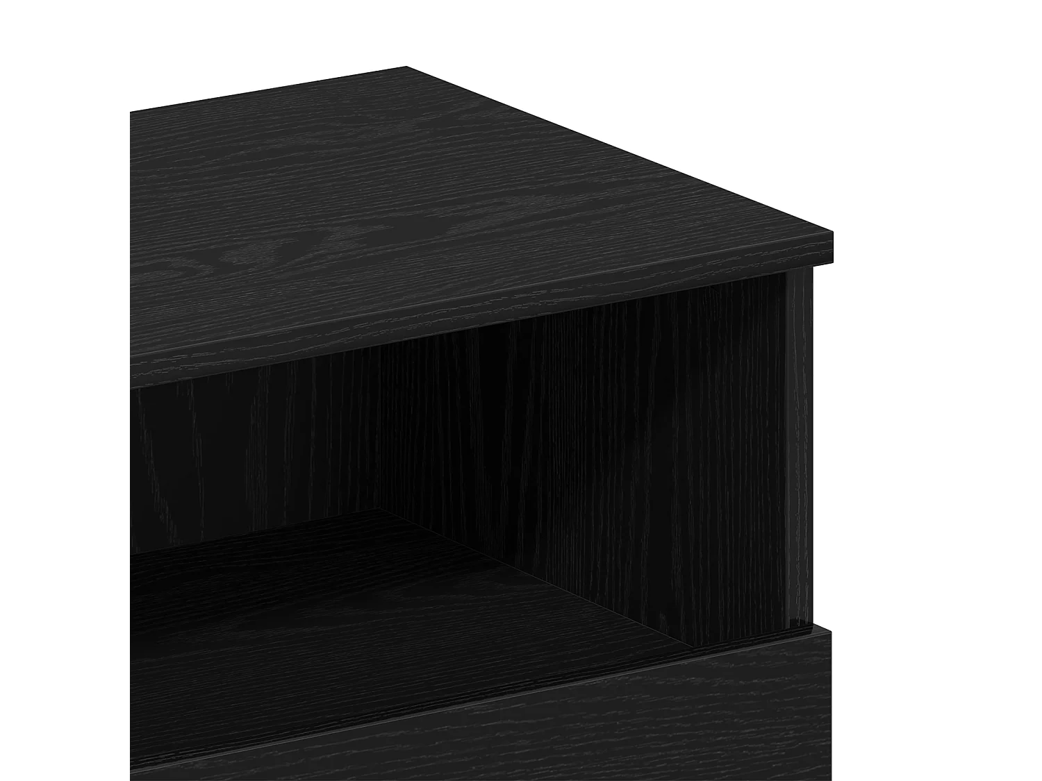 Table de chevet Noir Chêne 40x35x65 cm en bois d'ingénierie